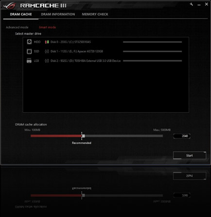 UI of RAMCache III