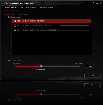UI of RAMCache III